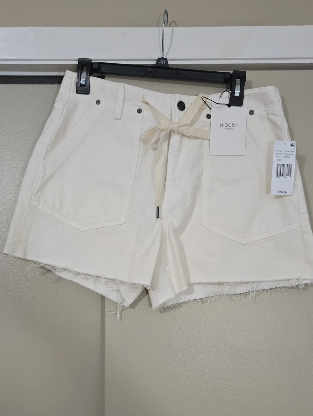 Hidden Alyx Women's High Rise Baggy Drawstring Denim Shorts Sz Medium NWT